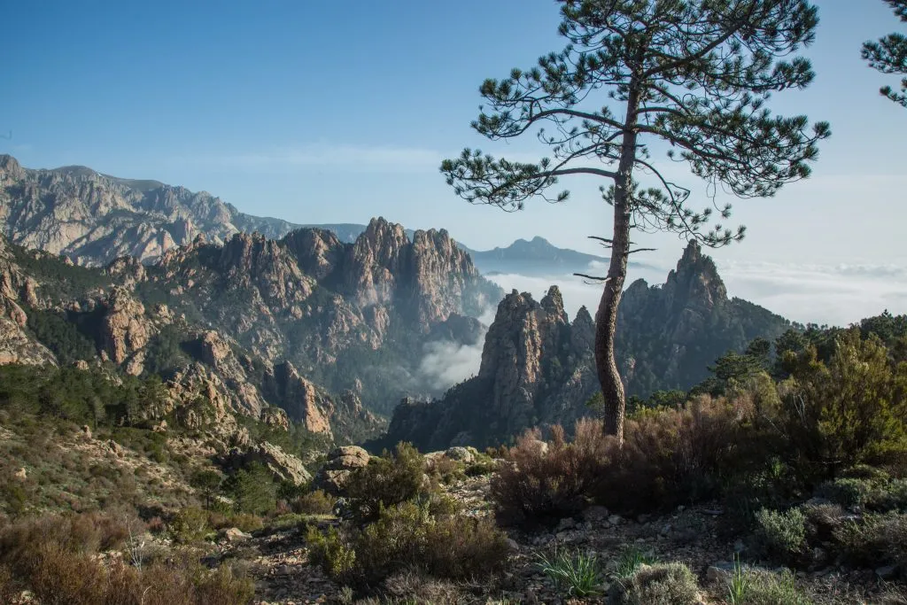 view of corsica mountains